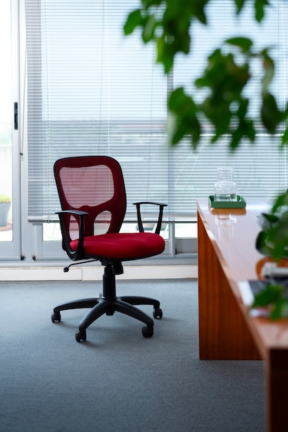 Free photo still life of office chair indoors