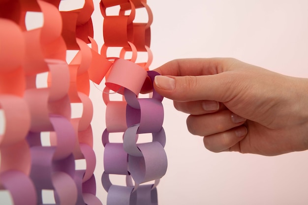 Still life paper chains decoration