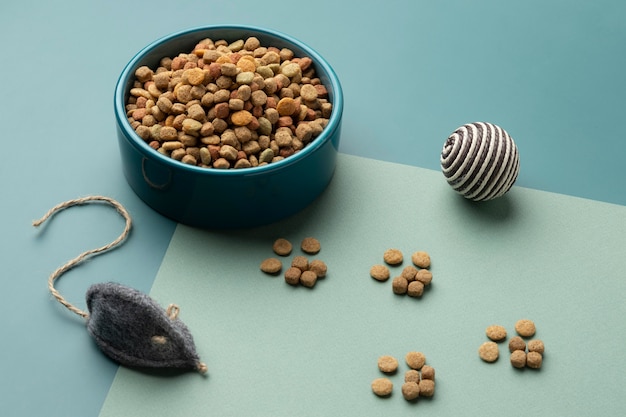 Still life pet food assortment