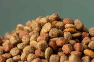 Free photo still life pet food composition