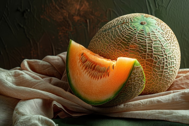 Free photo still life of photorealistic cantaloupe melon