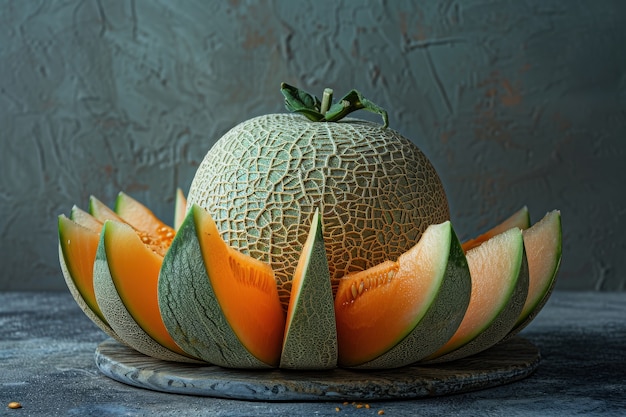 Free Photo still life of photorealistic cantaloupe melon