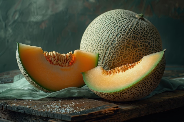 Free Photo still life of photorealistic cantaloupe melon