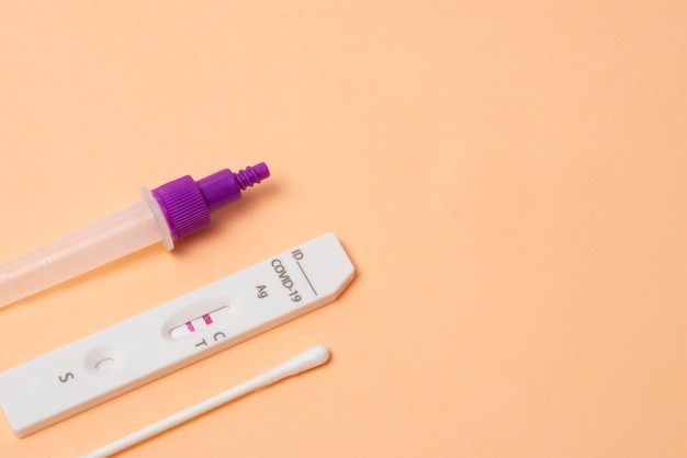 Still life of positive coronavirus tests