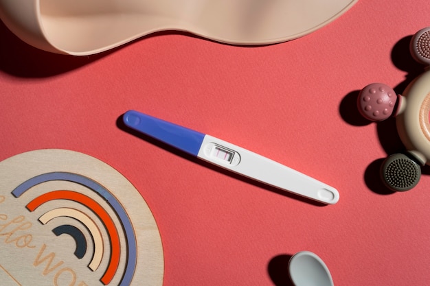 Free photo still life of positive pregnancy test