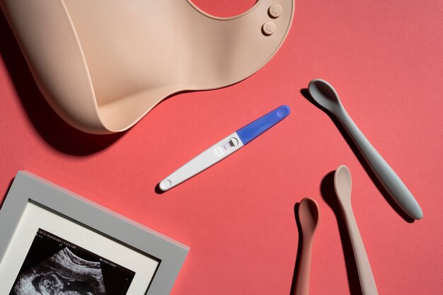 Still life of positive pregnancy test