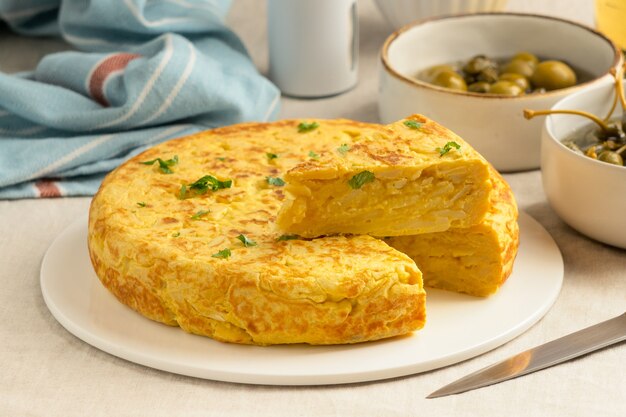 Still life of potato spanish tortilla