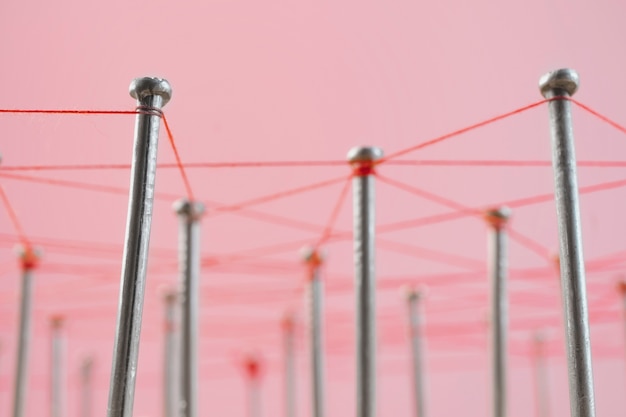 Free Photo still life of red thread connection