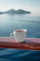 Free photo still life of relaxing coffee cup on terrace