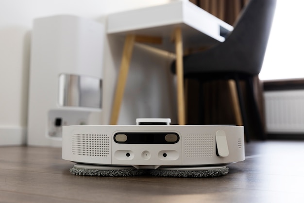 Free photo still life of robotic vacuum