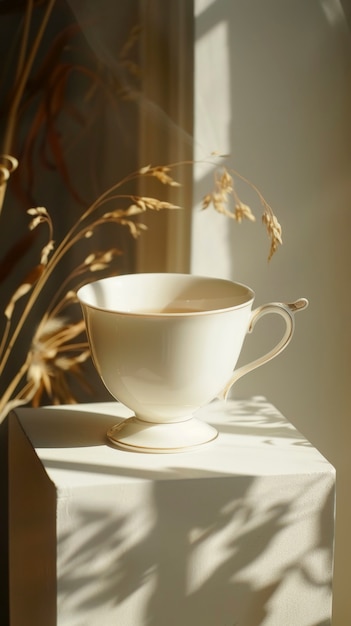 Free photo still life scene with tea and cup for drinking