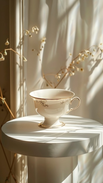 Free photo still life scene with tea and cup for drinking