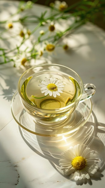 Free photo still life scene with tea and cup for drinking