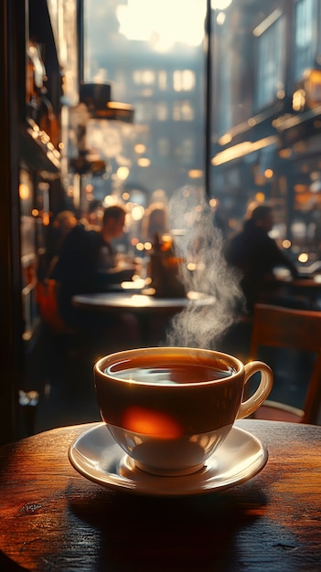 Free photo still life scene with tea and cup for drinking