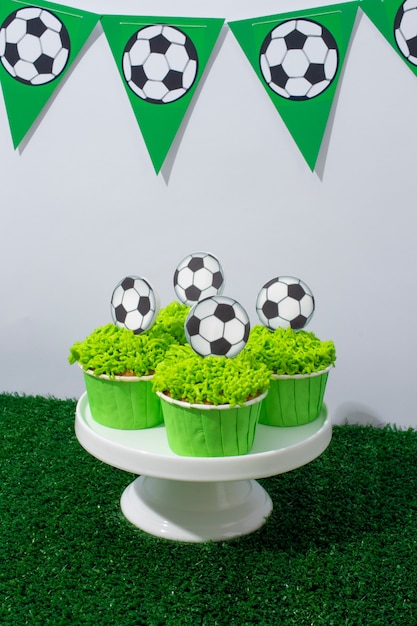 Free Photo still life of  soccer fan birthday theme party