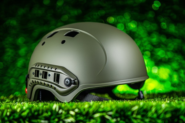 Free photo still life of soldier helmet