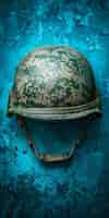 Free photo still life of soldier helmet