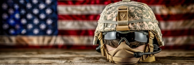 Still life of soldier helmet