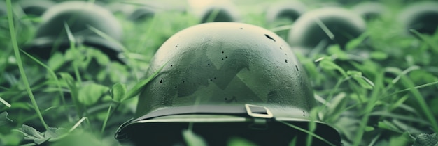 Still life of soldier helmet