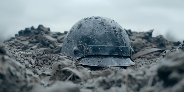 Still life of soldier helmet