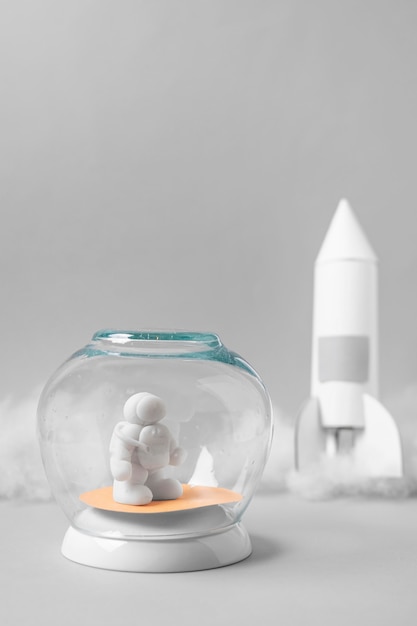 Free Photo still life space assortment with astronaut