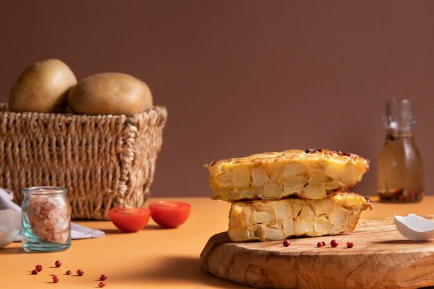 Still life of spanish tortilla