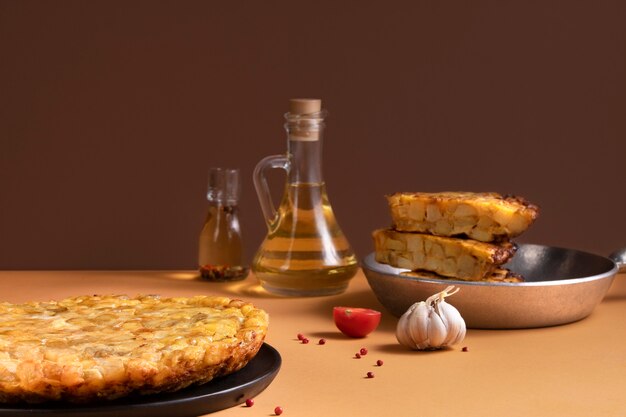 Still life of spanish tortilla