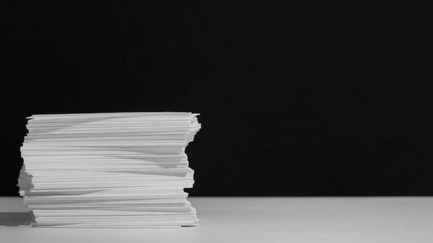 Free photo still life of stacks of papers and documents