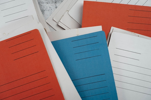 Free photo still life of stacks of papers and documents