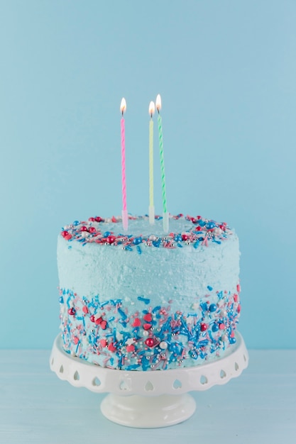 Free photo still life of tasty birthday cake