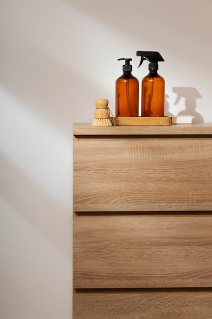 Free photo still life of various cleaning products