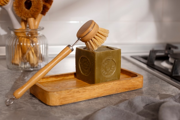 Free photo still life of various cleaning products