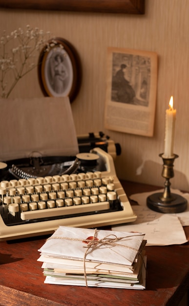 Free photo still life of vintage writing of a love letter