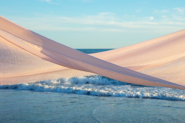 Still life of waving fabric in the air