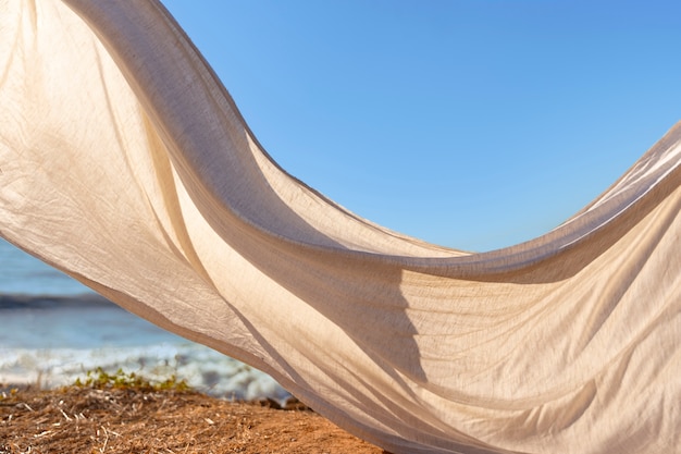 Still life of waving fabric in the wind