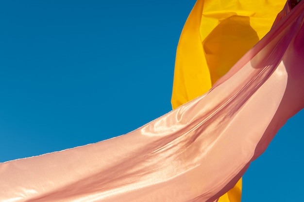 Still life of waving fabric in the wind