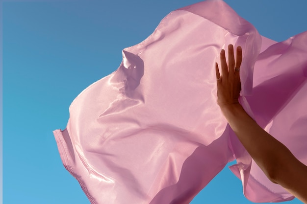 Free photo still life of waving fabric in the wind