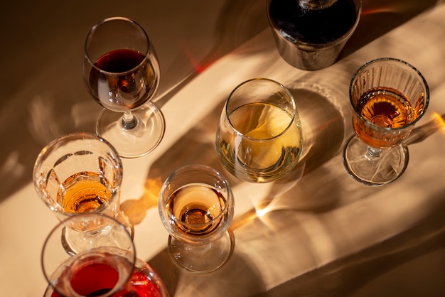 Free photo still life of wine carafe on table