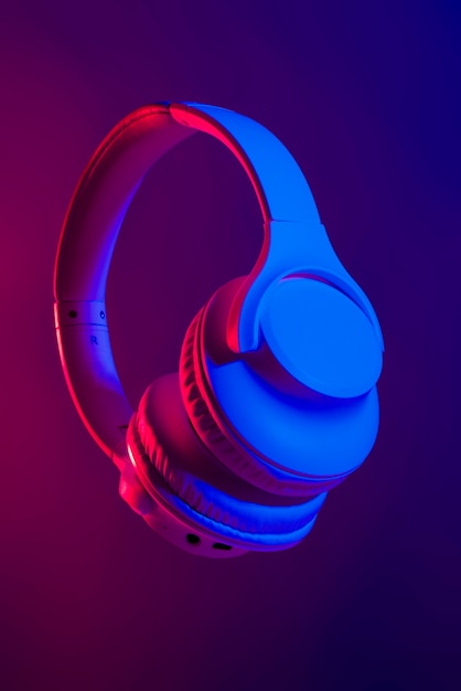 Free photo still life of wireless cyberpunk headphones