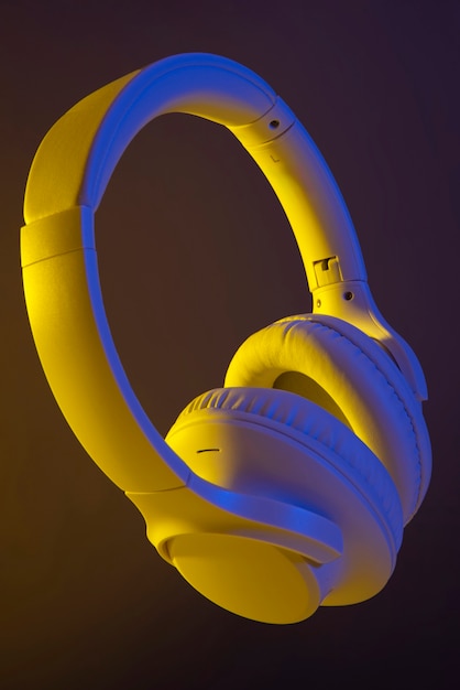 Free Photo still life of wireless cyberpunk headphones