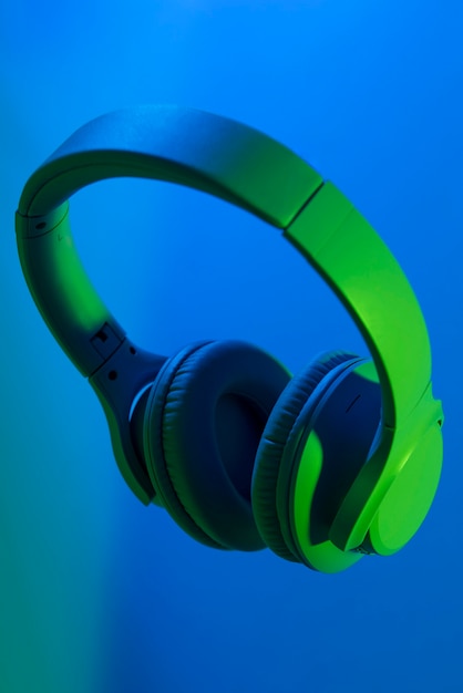 Free Photo still life of wireless cyberpunk headphones