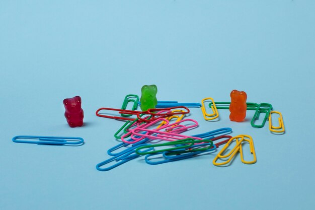 Still life with colorful gummy bears