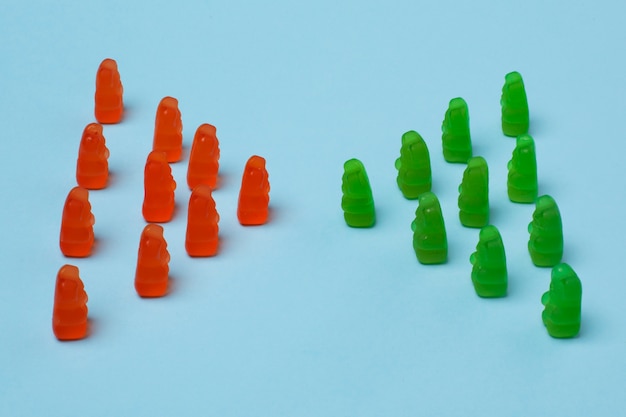 Free Photo still life with colorful gummy bears