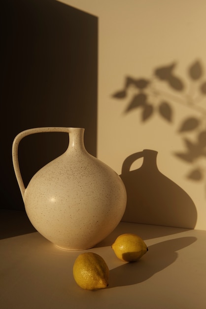 Free Photo still life with modern vases soft aesthetics