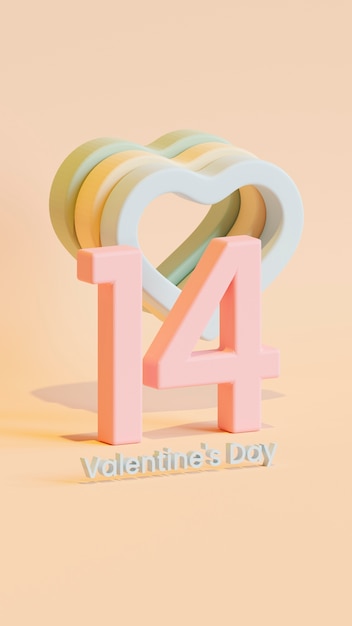 Free photo still life with the number 14 for valentines sales