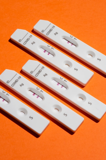 Still life with positive coronavirus tests