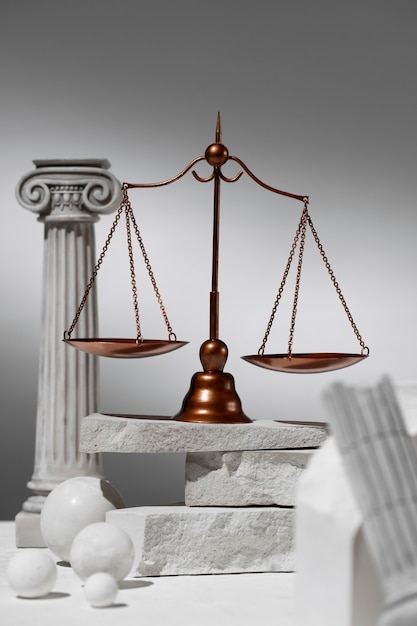 Still life with the scales of justice