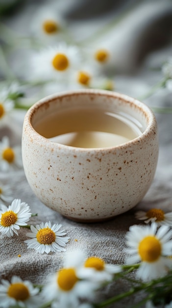 Free Photo still life with tea cup and organic background