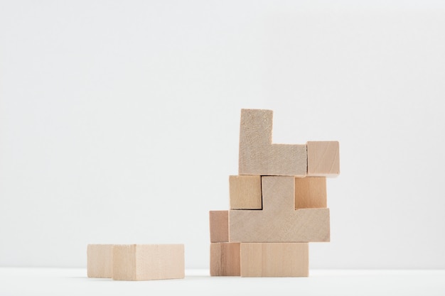 Free photo still life of wooden bricks