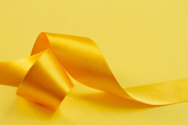 Still life of yellow ribbon